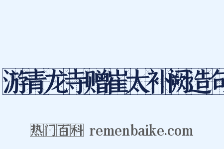 游青龙寺赠崔太补阙造句是什么意思的图片